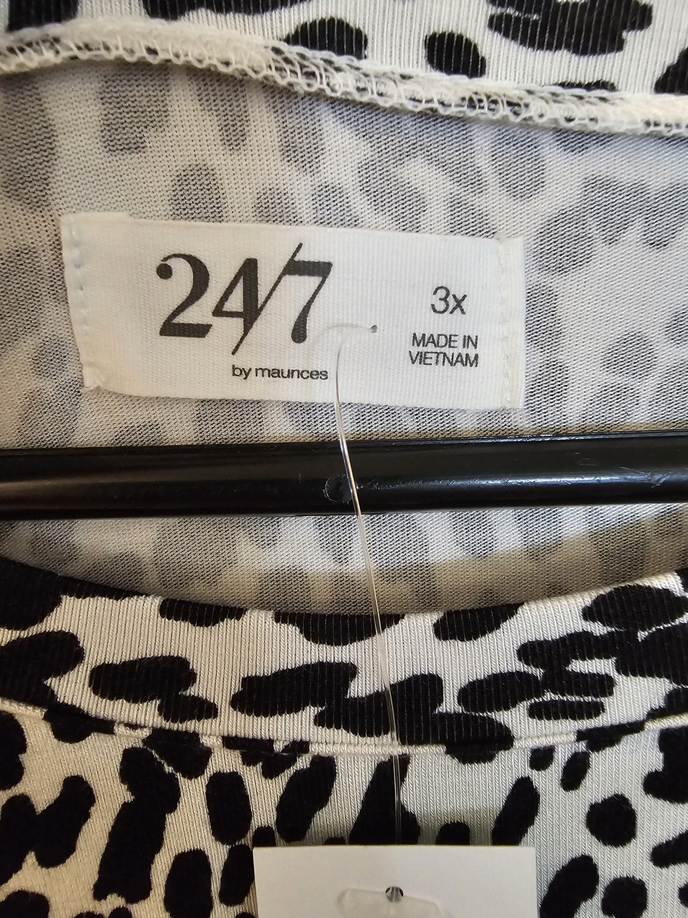 Maurices Black and White Animal Print Short Sleeve Tee